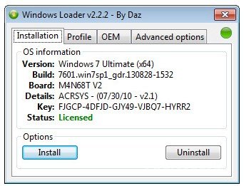 Windows Loader By DAZ 2.2.2 - Скачать Бесплатно Активатор Виндовс.