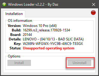 Windows Loader Windows Loader удалить лицензию